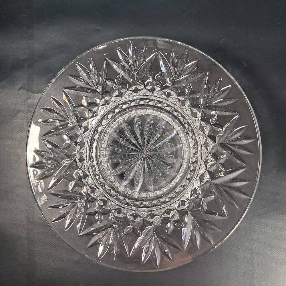 Exquisite Signed Waterford Round Crystal "Bethany" Pillar Candle Holder 8"